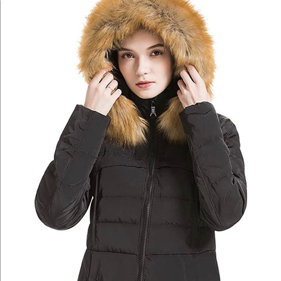 NWT Down Coat With Fur Hood With 90% Down Parka Puffer Jacket - Picture 3 of 4